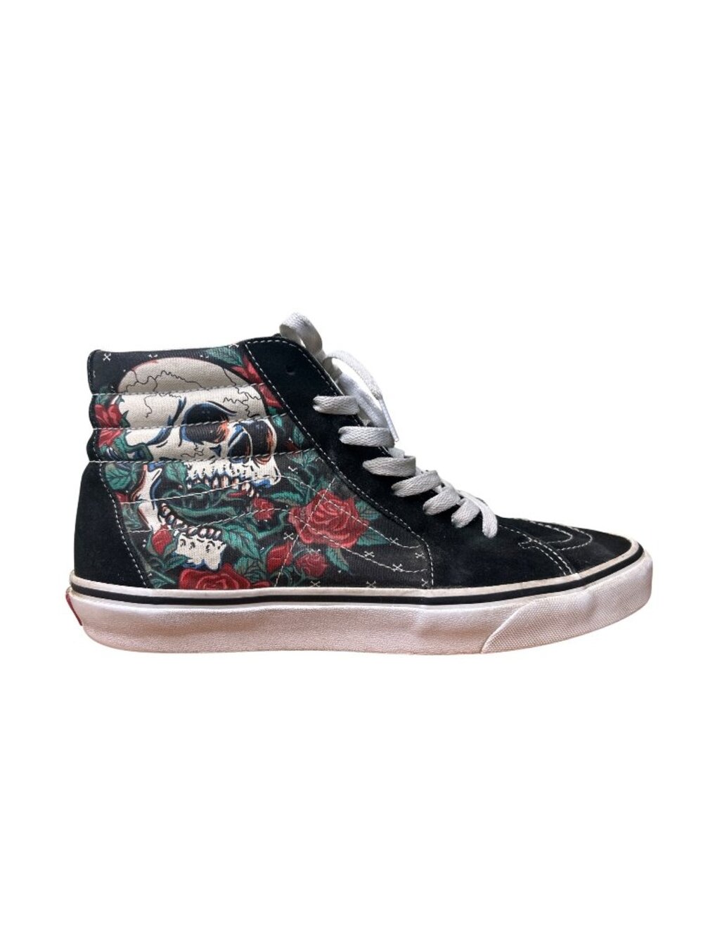 VANS Sk8-Hi Rose Skulls Sneakers Men's 11 Skater Goth Punk Emo Shoes